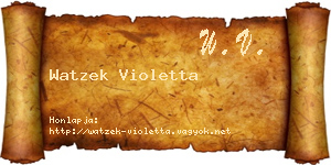 Watzek Violetta névjegykártya